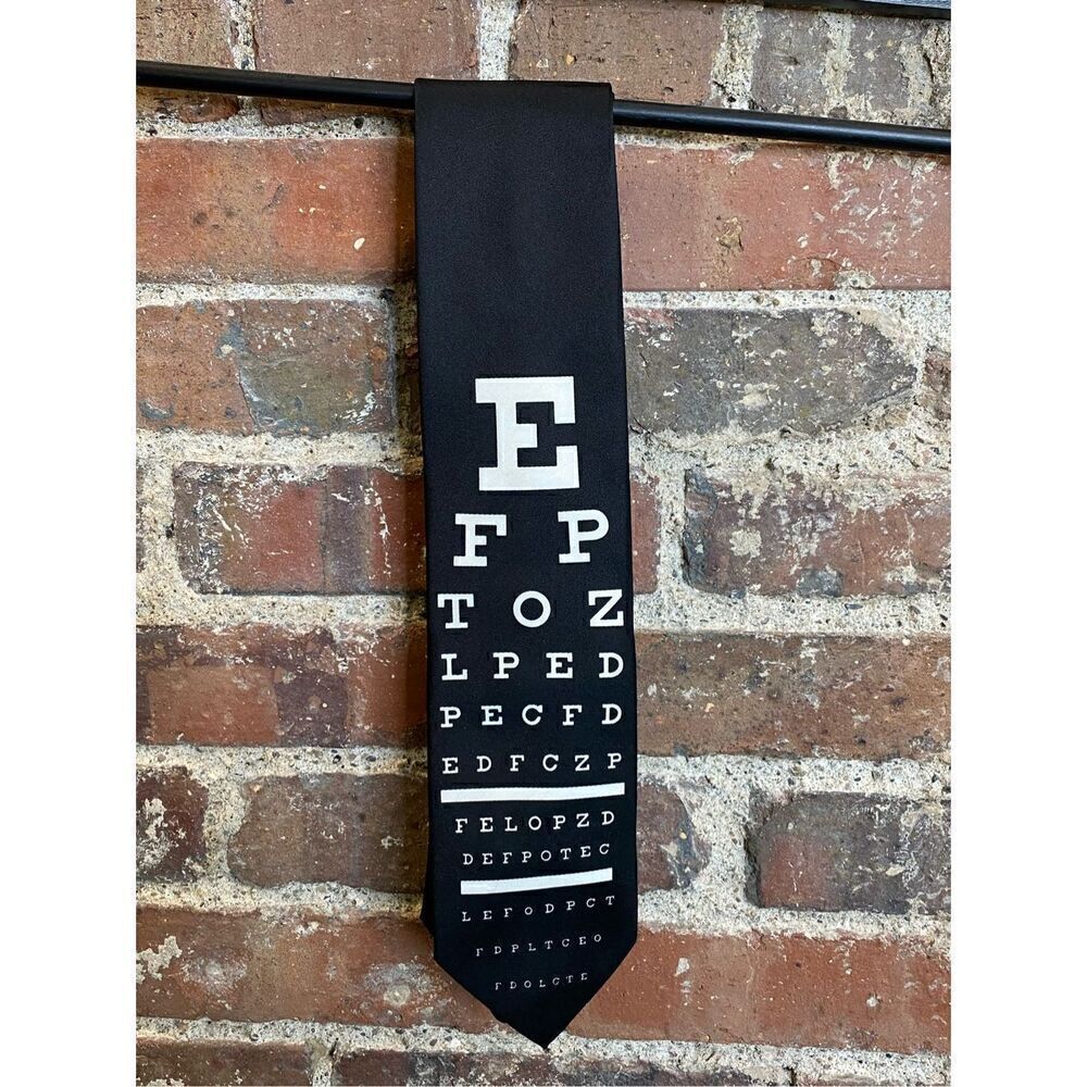 Wild TiesβBlack Eye Exam Chart Menβs Traditional Size 58β RegularβTie